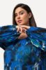 Picture of Haljina plise s printom - Svijetlo petrolej plava
