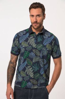 Picture of Majica Polo kratkih rukava motiv lišća - Navy plava JP