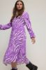 Picture of Haljina A kroja V ovratnika s printom zebre - fuksija ružičasta