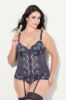 Picture of Korzet od čipke s nastavcima za čarape - tamno plava