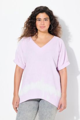 Picture of Bluza kratkih rukava V ovratnika - pink tamna