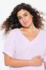 Picture of Bluza kratkih rukava V ovratnika - pink tamna
