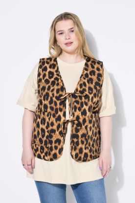 Picture of Prsluk s leopard uzorkom - tamno bež