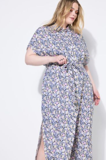 Picture of Haljina maxi kratkih rukava cvjetnog uzorka - Mekana lavanda