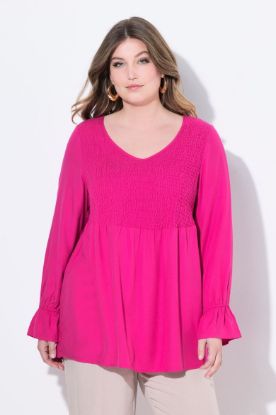 Picture of Bluza dugih rukava V ovratnika - pink svijetla