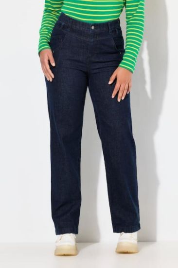 Picture of Traperice visokog struka širokih nogavica - traper tamno plava