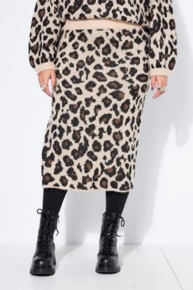 Picture of Suknja midi s leopard uzorkom - crvena vinska