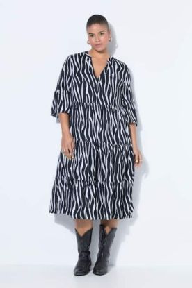 Picture of Haljina midi kratkih rukava zebra uzorka