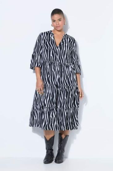 Picture of Haljina midi kratkih rukava zebra uzorka