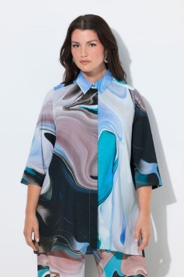 Picture of Bluza rukavi 3/4 s kragnom - Plava tamna