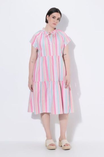 Picture of Haljina midi kratkih rukava - pink multi