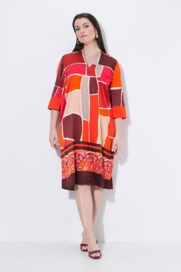 Picture of Haljina elegantna midi 3/4 rukava - lila multi