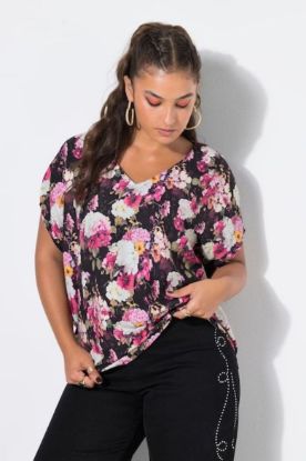 Picture of Bluza kratkih rukava V ovratnika - lila multi