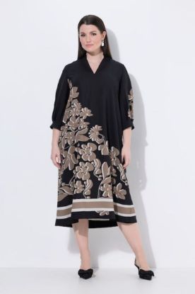 Picture of Haljina elegantna midi 3/4 rukava V ovratnika