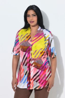 Picture of Bluza kratkih rukava A kroja - lila multi