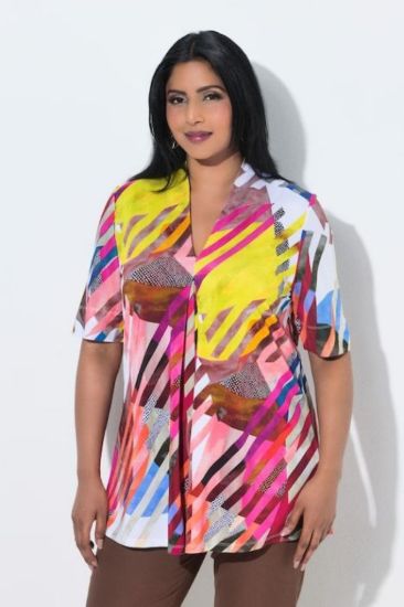 Picture of Bluza kratkih rukava A kroja - lila multi