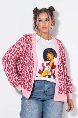 Picture of Kardigan dugih rukava šireg kroja - Pink ružičasta