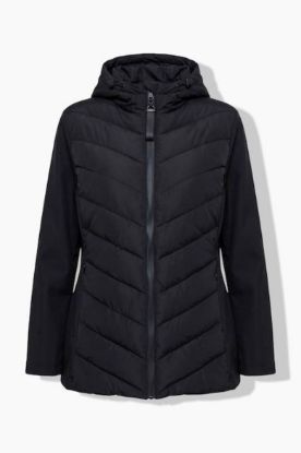 Picture of Jakna prošivena s kapuljačom i softshell rukavima - tamno bež