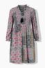 Picture of Haljina midi dugih rukava A kroja s tunika izrezom - Mekani granit