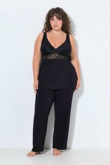 Picture of Pidžama dvodijelna s čipkastim detaljima i elastičnim strukom