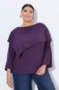 Picture of Pulover 3/4 rukava širokog kroja lađa izreza - tamno ljubicasta