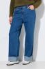 Picture of Traperice širokih nogavica s podvrnutim rubom i udobnim strukom - Plava traper
